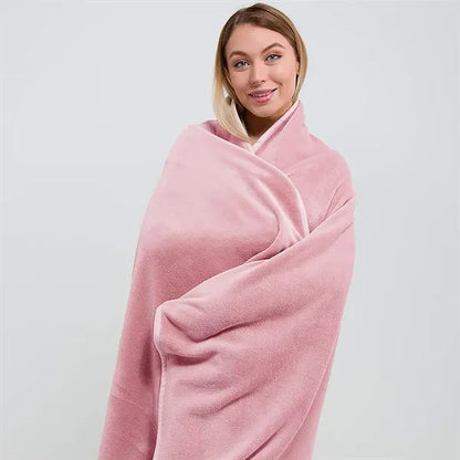 2-in-1 Foldable Travel Flannel Blanket Pillow