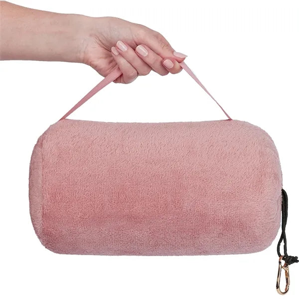 2-in-1 Foldable Travel Flannel Blanket Pillow