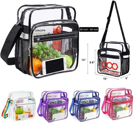Clear PVC Stadium Approved Crossbody Messenger Bag
