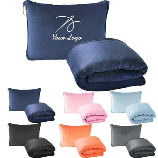 2 In 1 Soft Travel Blanket Pillow