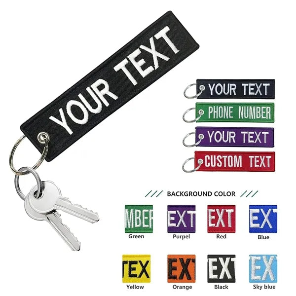 Embroidered Logo Keychain Tags