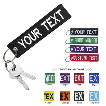 Embroidered Logo Keychain Tags