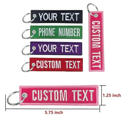 Embroidered Logo Keychain Tags