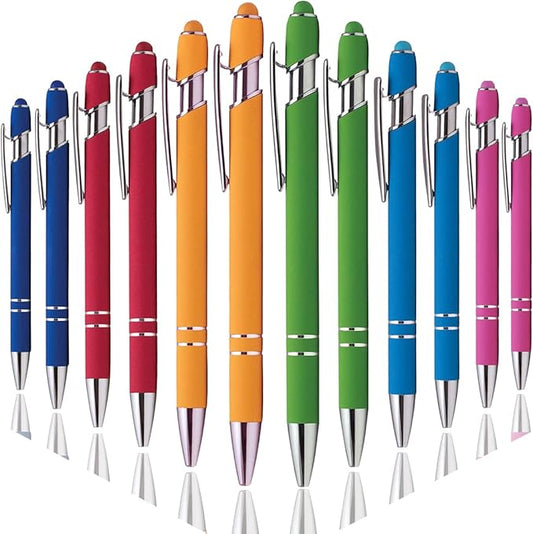 Rubberized Soft Touch Metal Ballpoint Pen With Stylus